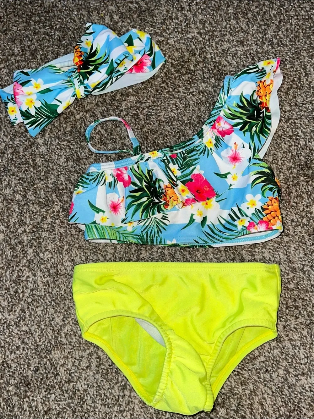 18 Months Toddler Girl Swimwear Bundle Tropical Leopard Swimsuit Lot